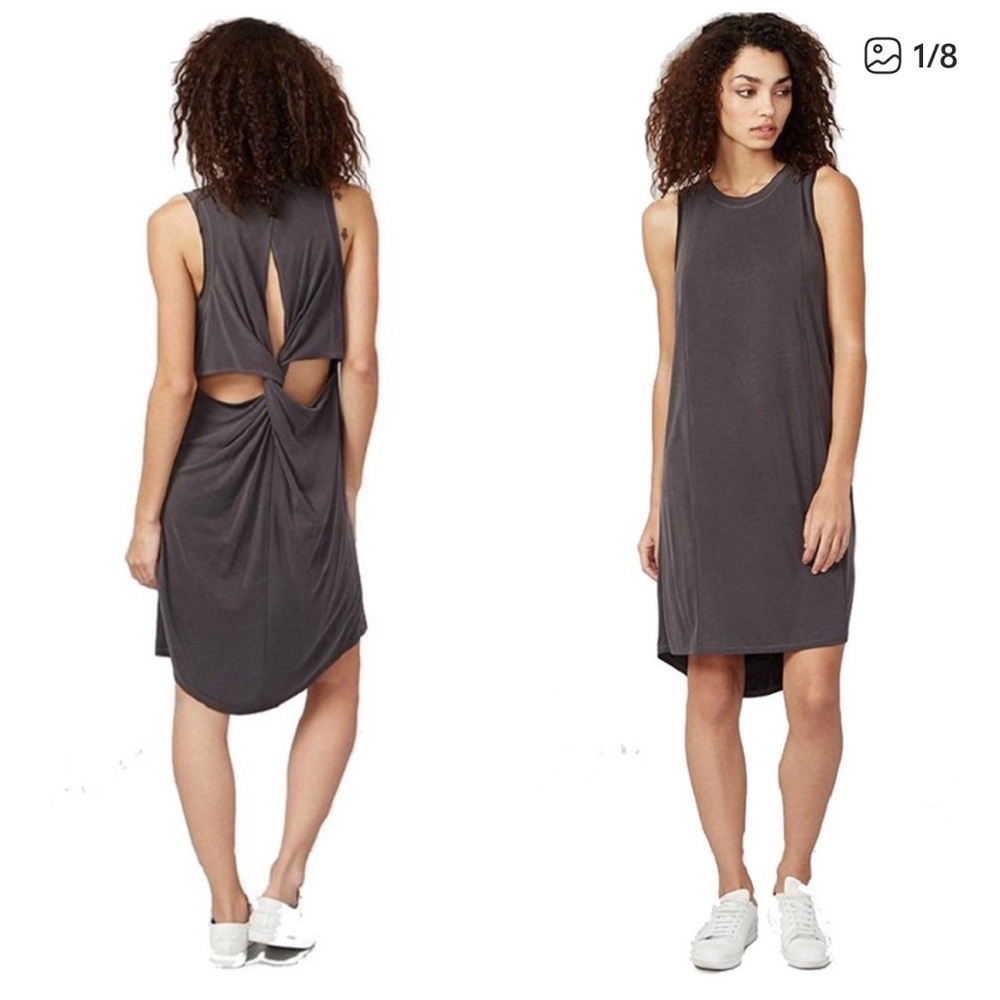 RACHEL Rachel Roy Charcoal Gray Sleeveless Twist-Back Mini Dress
